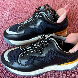 Fendi T-Rex Low Top Chunky Sneakers – Multicolor Leather, Mesh & Rubber Size 41